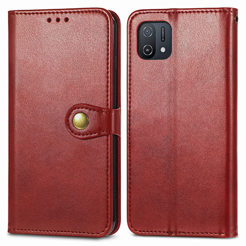 Funda de Cuero Cartera con Soporte Carcasa S05D para Oppo A16e Rojo