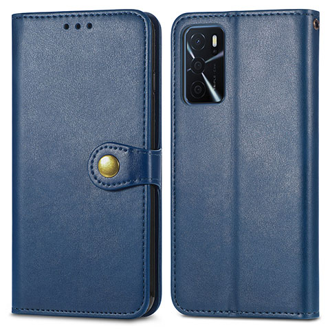 Funda de Cuero Cartera con Soporte Carcasa S05D para Oppo A16s Azul