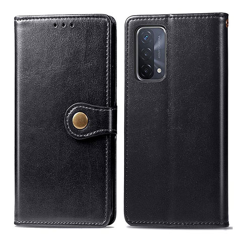 Funda de Cuero Cartera con Soporte Carcasa S05D para Oppo A54 5G Negro