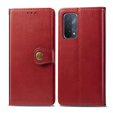 Funda de Cuero Cartera con Soporte Carcasa S05D para Oppo A54 5G Rojo