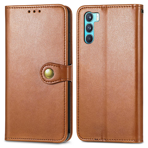 Funda de Cuero Cartera con Soporte Carcasa S05D para Oppo K9 Pro 5G Marron