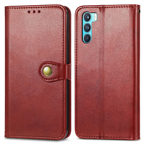 Funda de Cuero Cartera con Soporte Carcasa S05D para Oppo K9 Pro 5G Rojo