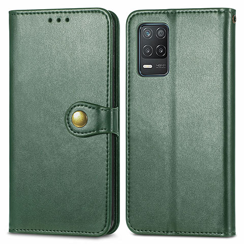 Funda de Cuero Cartera con Soporte Carcasa S05D para Realme 8 5G Verde