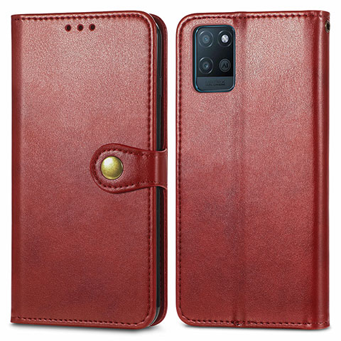 Funda de Cuero Cartera con Soporte Carcasa S05D para Realme V11 5G Rojo