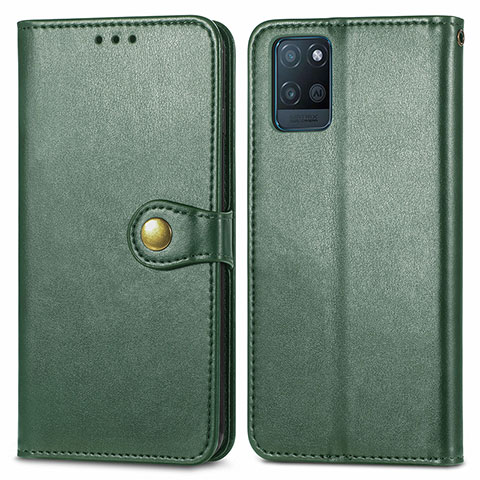 Funda de Cuero Cartera con Soporte Carcasa S05D para Realme V11s 5G Verde