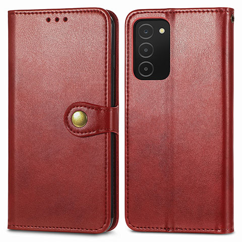 Funda de Cuero Cartera con Soporte Carcasa S05D para Samsung Galaxy A02s Rojo