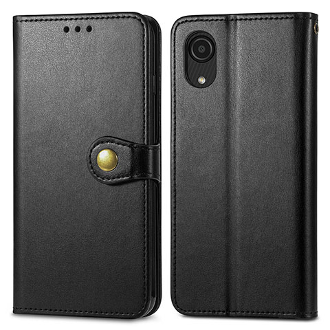 Funda de Cuero Cartera con Soporte Carcasa S05D para Samsung Galaxy A03 Core Negro