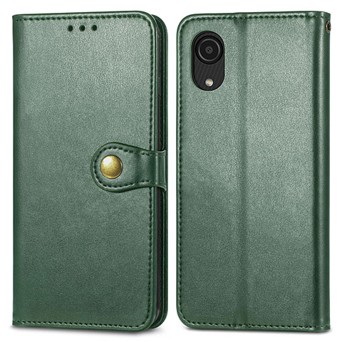 Funda de Cuero Cartera con Soporte Carcasa S05D para Samsung Galaxy A03 Core Verde