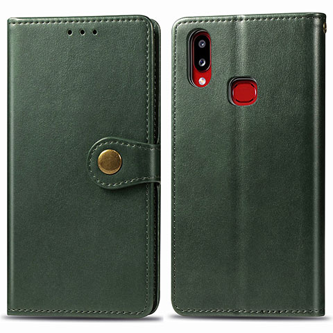 Funda de Cuero Cartera con Soporte Carcasa S05D para Samsung Galaxy A10s Verde