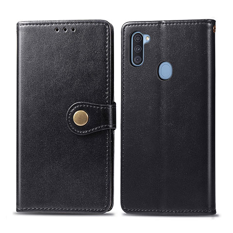 Funda de Cuero Cartera con Soporte Carcasa S05D para Samsung Galaxy A11 Negro