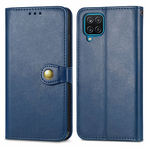 Funda de Cuero Cartera con Soporte Carcasa S05D para Samsung Galaxy A12 5G Azul