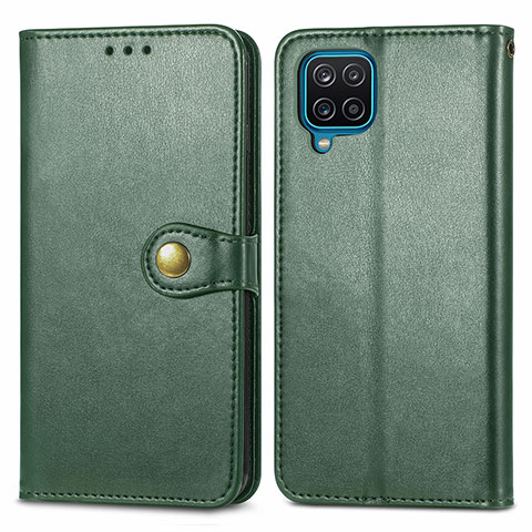 Funda de Cuero Cartera con Soporte Carcasa S05D para Samsung Galaxy A12 Nacho Verde