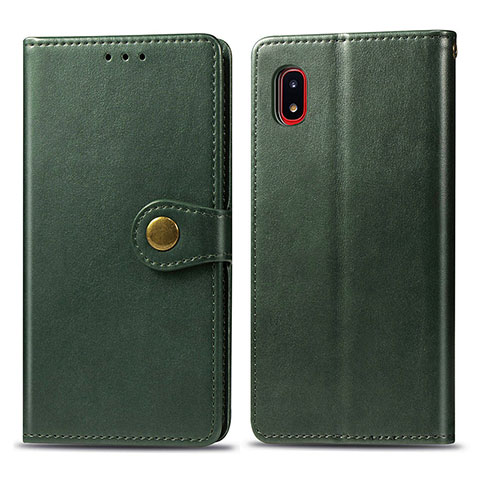 Funda de Cuero Cartera con Soporte Carcasa S05D para Samsung Galaxy A20 SC-02M SCV46 Verde