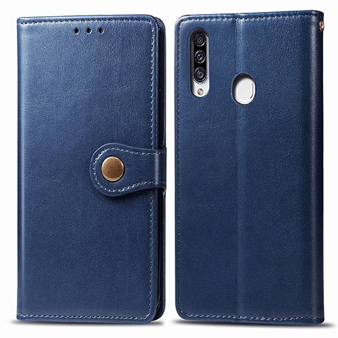 Funda de Cuero Cartera con Soporte Carcasa S05D para Samsung Galaxy A20s Azul