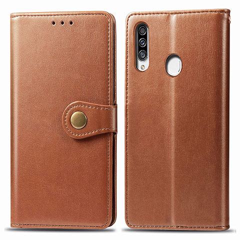 Funda de Cuero Cartera con Soporte Carcasa S05D para Samsung Galaxy A20s Marron