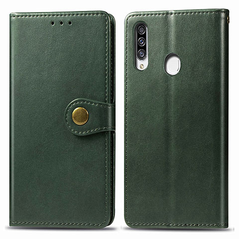 Funda de Cuero Cartera con Soporte Carcasa S05D para Samsung Galaxy A20s Verde