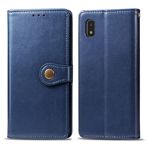 Funda de Cuero Cartera con Soporte Carcasa S05D para Samsung Galaxy A21 SC-42A Azul