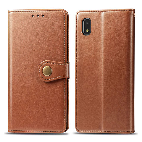 Funda de Cuero Cartera con Soporte Carcasa S05D para Samsung Galaxy A21 SC-42A Marron