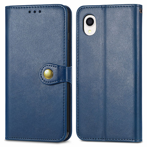 Funda de Cuero Cartera con Soporte Carcasa S05D para Samsung Galaxy A22 5G SC-56B Azul