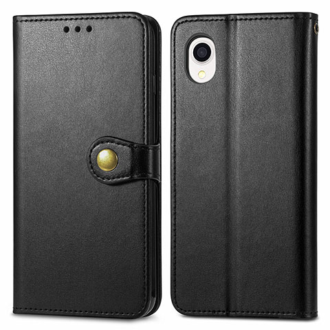 Funda de Cuero Cartera con Soporte Carcasa S05D para Samsung Galaxy A22 5G SC-56B Negro