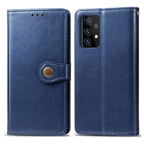 Funda de Cuero Cartera con Soporte Carcasa S05D para Samsung Galaxy A52 4G Azul