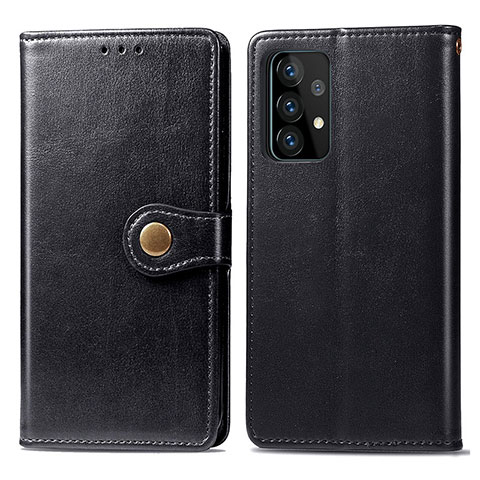 Funda de Cuero Cartera con Soporte Carcasa S05D para Samsung Galaxy A52 4G Negro