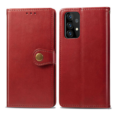 Funda de Cuero Cartera con Soporte Carcasa S05D para Samsung Galaxy A52 4G Rojo