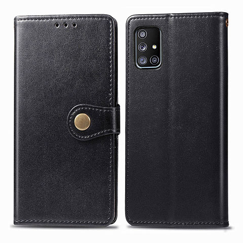 Funda de Cuero Cartera con Soporte Carcasa S05D para Samsung Galaxy A71 5G Negro