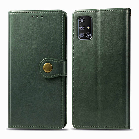 Funda de Cuero Cartera con Soporte Carcasa S05D para Samsung Galaxy A71 5G Verde