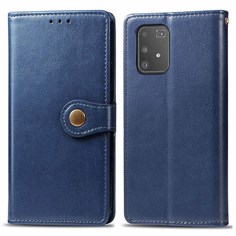 Funda de Cuero Cartera con Soporte Carcasa S05D para Samsung Galaxy A91 Azul