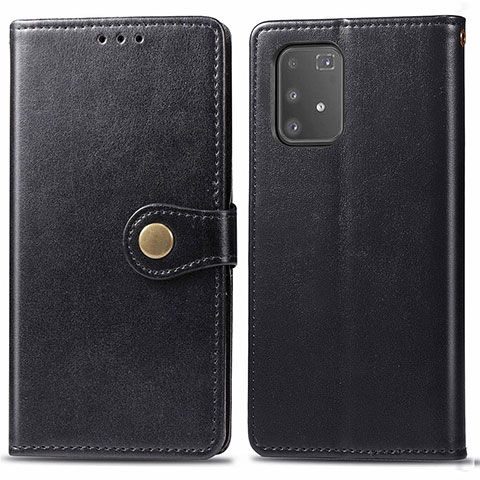 Funda de Cuero Cartera con Soporte Carcasa S05D para Samsung Galaxy A91 Negro