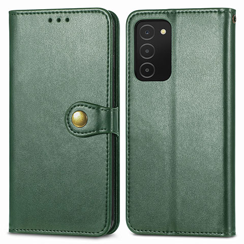 Funda de Cuero Cartera con Soporte Carcasa S05D para Samsung Galaxy F02S SM-E025F Verde