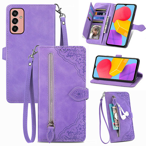 Funda de Cuero Cartera con Soporte Carcasa S05D para Samsung Galaxy F13 4G Morado