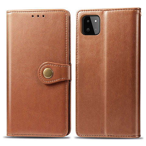 Funda de Cuero Cartera con Soporte Carcasa S05D para Samsung Galaxy F42 5G Marron