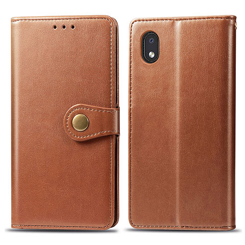 Funda de Cuero Cartera con Soporte Carcasa S05D para Samsung Galaxy M01 Core Marron