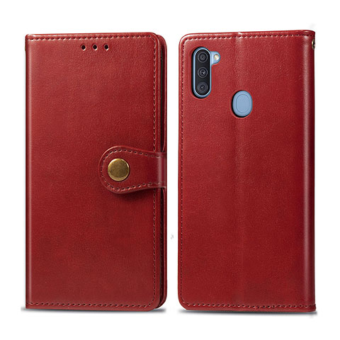 Funda de Cuero Cartera con Soporte Carcasa S05D para Samsung Galaxy M11 Rojo