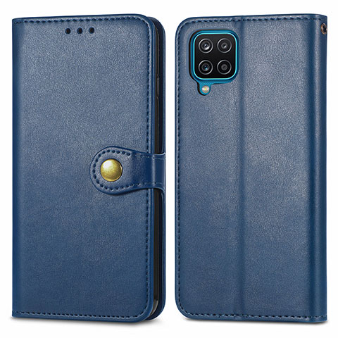 Funda de Cuero Cartera con Soporte Carcasa S05D para Samsung Galaxy M12 Azul