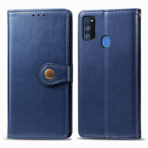 Funda de Cuero Cartera con Soporte Carcasa S05D para Samsung Galaxy M21 Azul