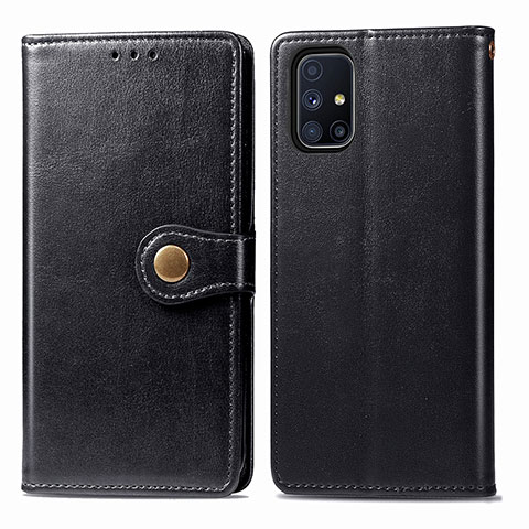 Funda de Cuero Cartera con Soporte Carcasa S05D para Samsung Galaxy M51 Negro