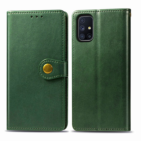 Funda de Cuero Cartera con Soporte Carcasa S05D para Samsung Galaxy M51 Verde