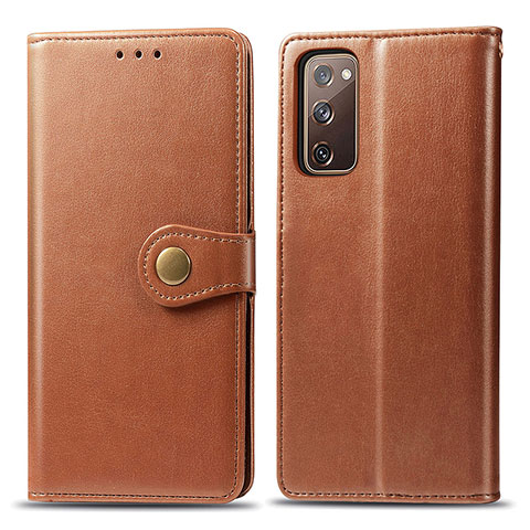 Funda de Cuero Cartera con Soporte Carcasa S05D para Samsung Galaxy S20 Lite 5G Marron