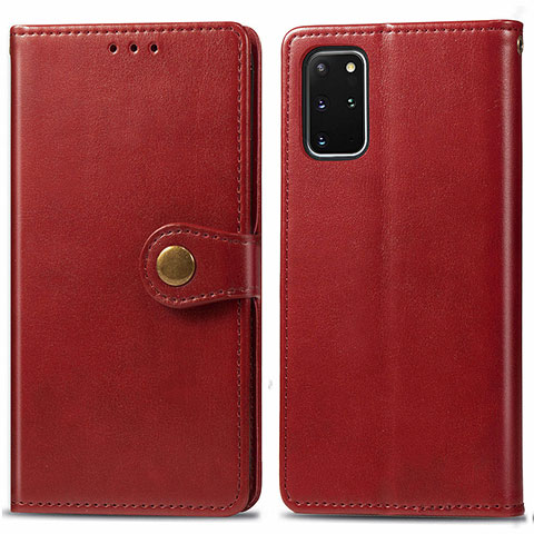 Funda de Cuero Cartera con Soporte Carcasa S05D para Samsung Galaxy S20 Plus 5G Rojo