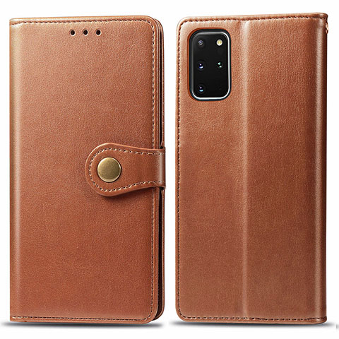 Funda de Cuero Cartera con Soporte Carcasa S05D para Samsung Galaxy S20 Plus Marron