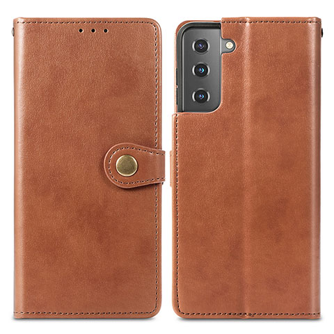 Funda de Cuero Cartera con Soporte Carcasa S05D para Samsung Galaxy S21 5G Marron