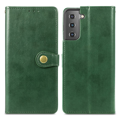 Funda de Cuero Cartera con Soporte Carcasa S05D para Samsung Galaxy S21 5G Verde