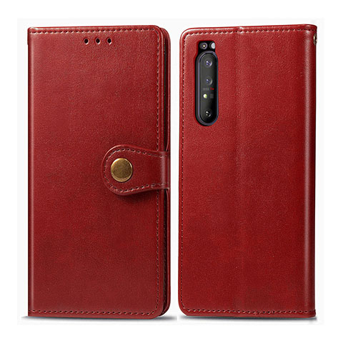 Funda de Cuero Cartera con Soporte Carcasa S05D para Sony Xperia 1 II Rojo