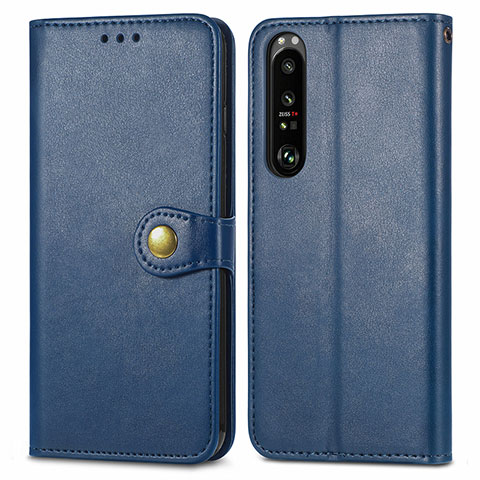 Funda de Cuero Cartera con Soporte Carcasa S05D para Sony Xperia 1 III Azul