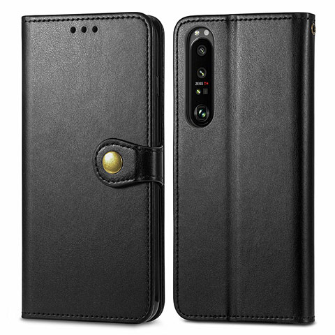 Funda de Cuero Cartera con Soporte Carcasa S05D para Sony Xperia 1 III Negro