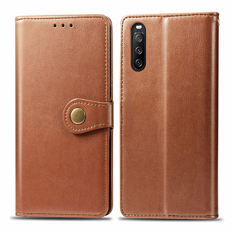 Funda de Cuero Cartera con Soporte Carcasa S05D para Sony Xperia 10 III Lite Marron