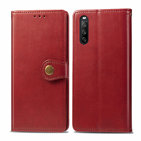 Funda de Cuero Cartera con Soporte Carcasa S05D para Sony Xperia 10 III Lite Rojo